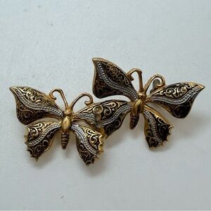 Vintage Butterflies Damascene Brooch Pin